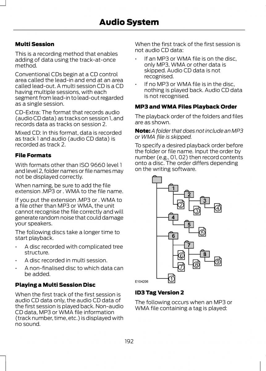 Ford B Max owners manual / page 194