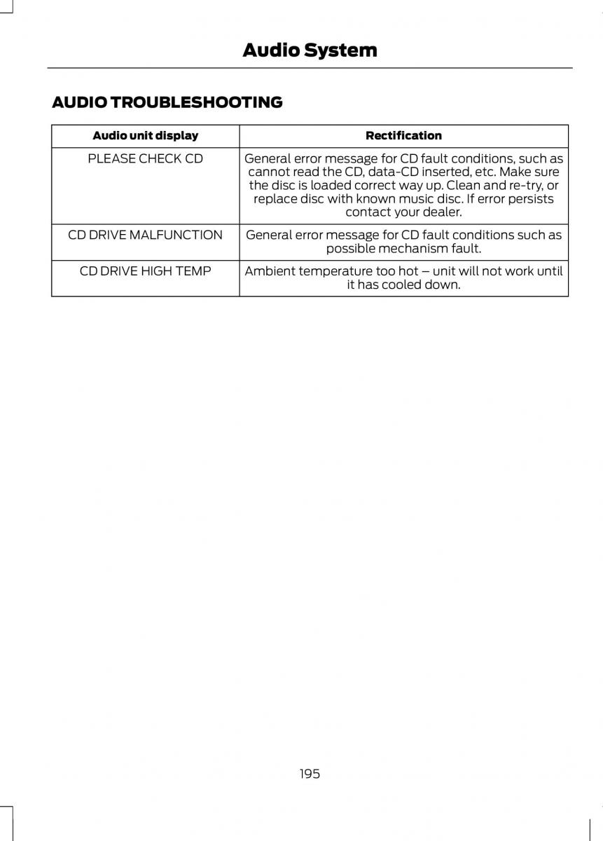 Ford B Max owners manual / page 197