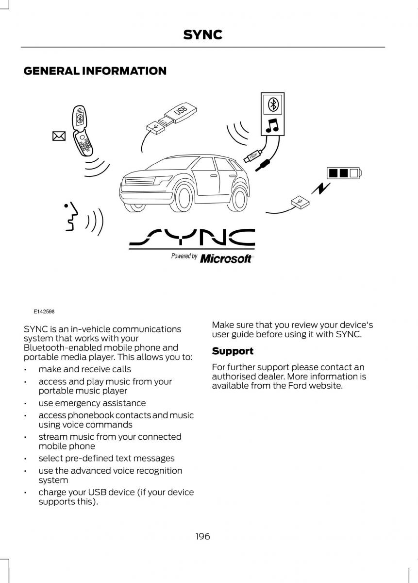 Ford B Max owners manual / page 198