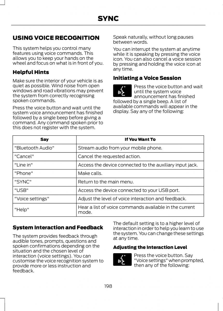 Ford B Max owners manual / page 200