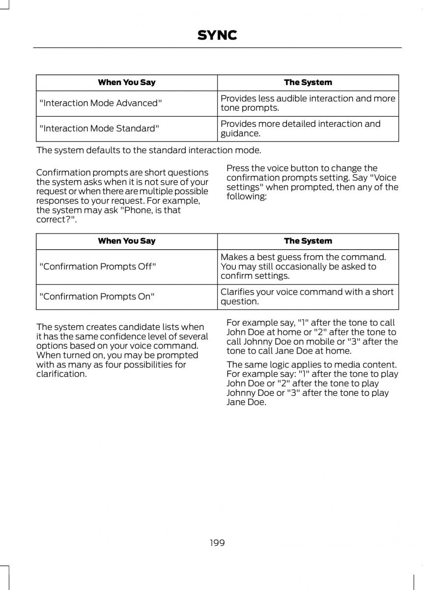 Ford B Max owners manual / page 201