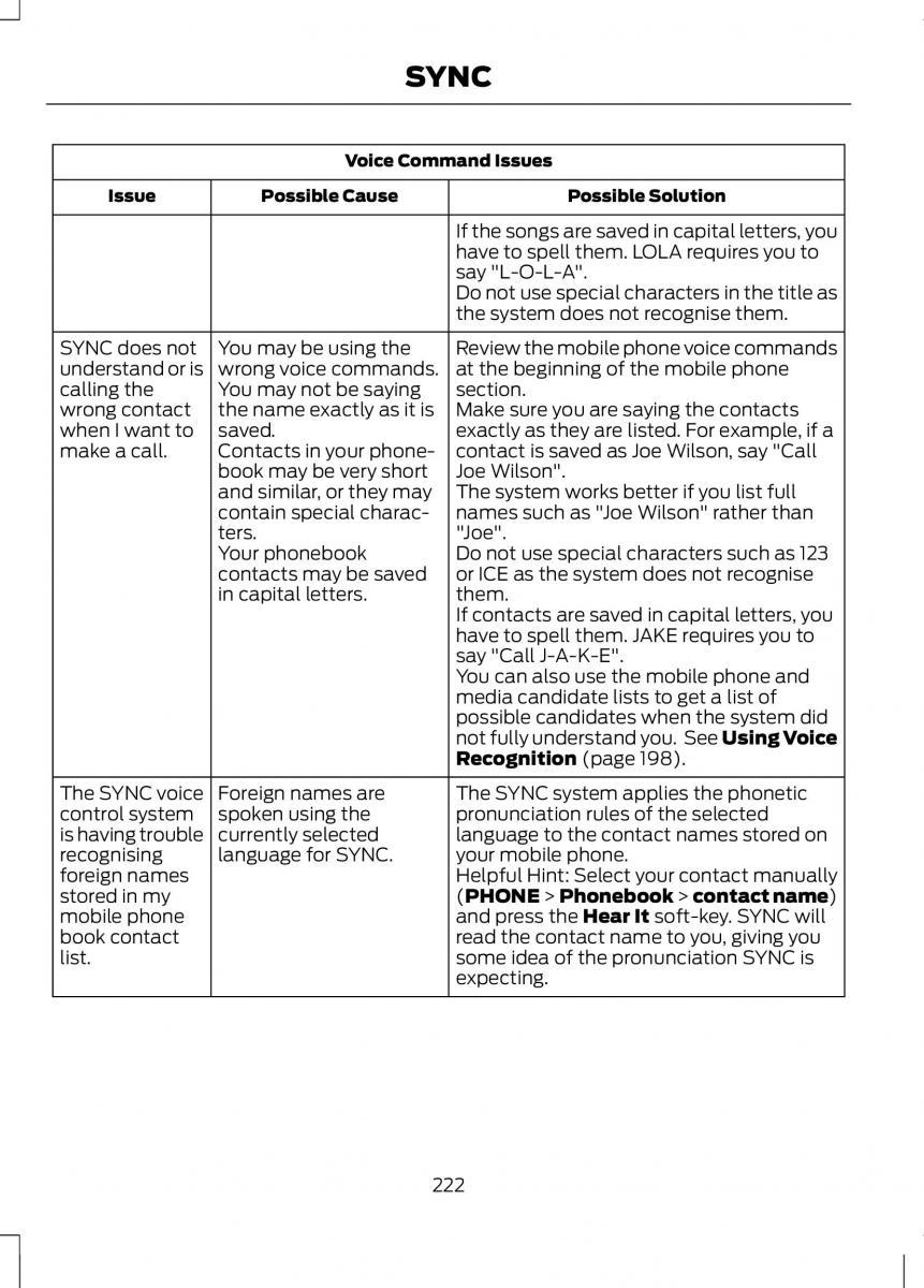 Ford B Max owners manual / page 224