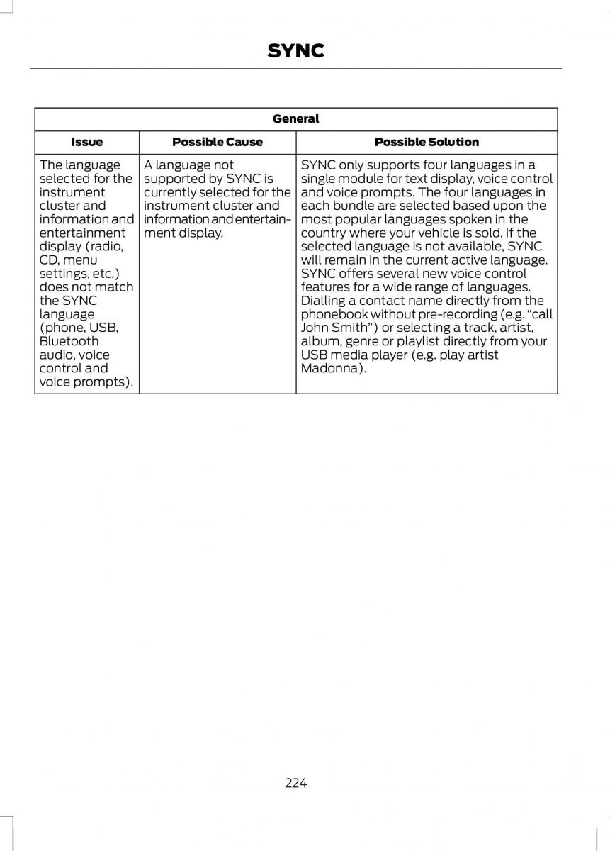 Ford B Max owners manual / page 226