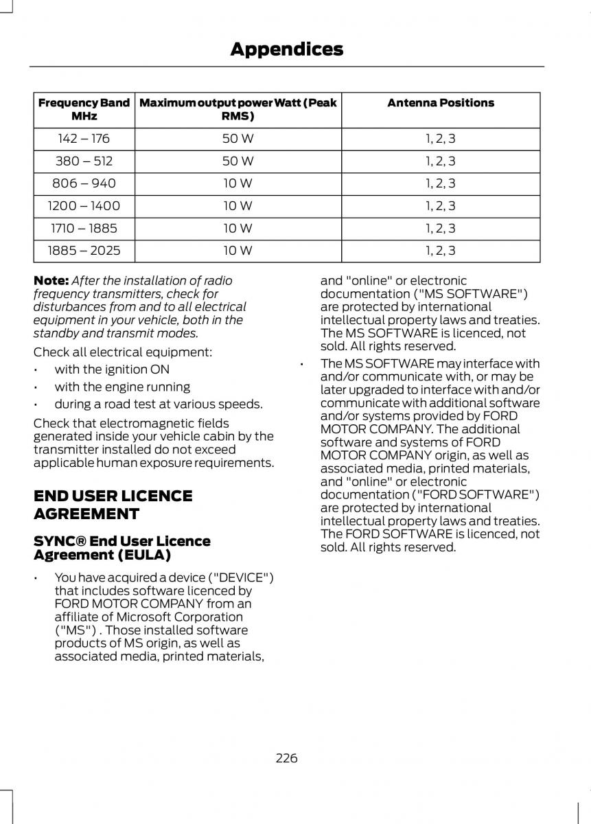 Ford B Max owners manual / page 228