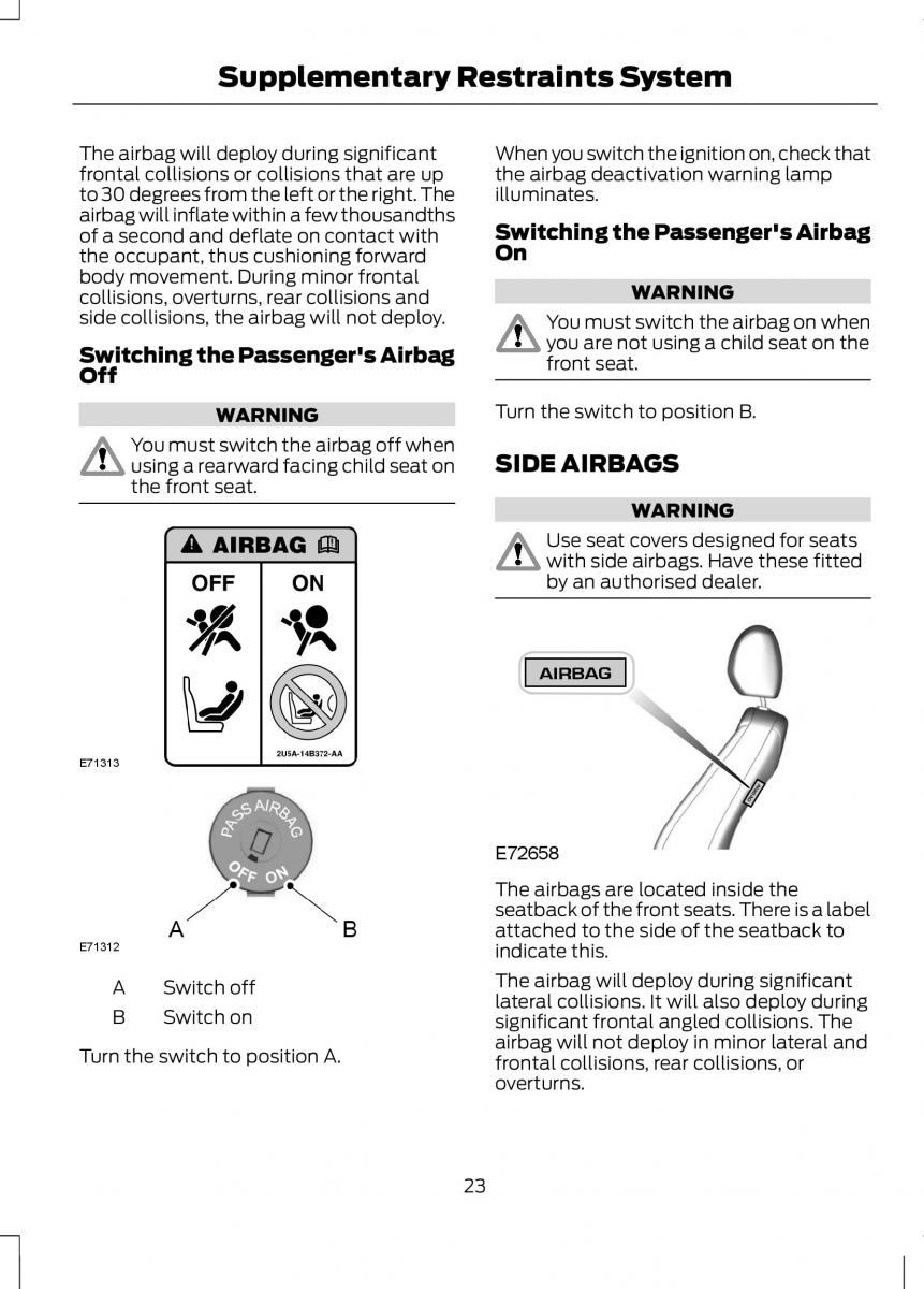 Ford B Max owners manual / page 25