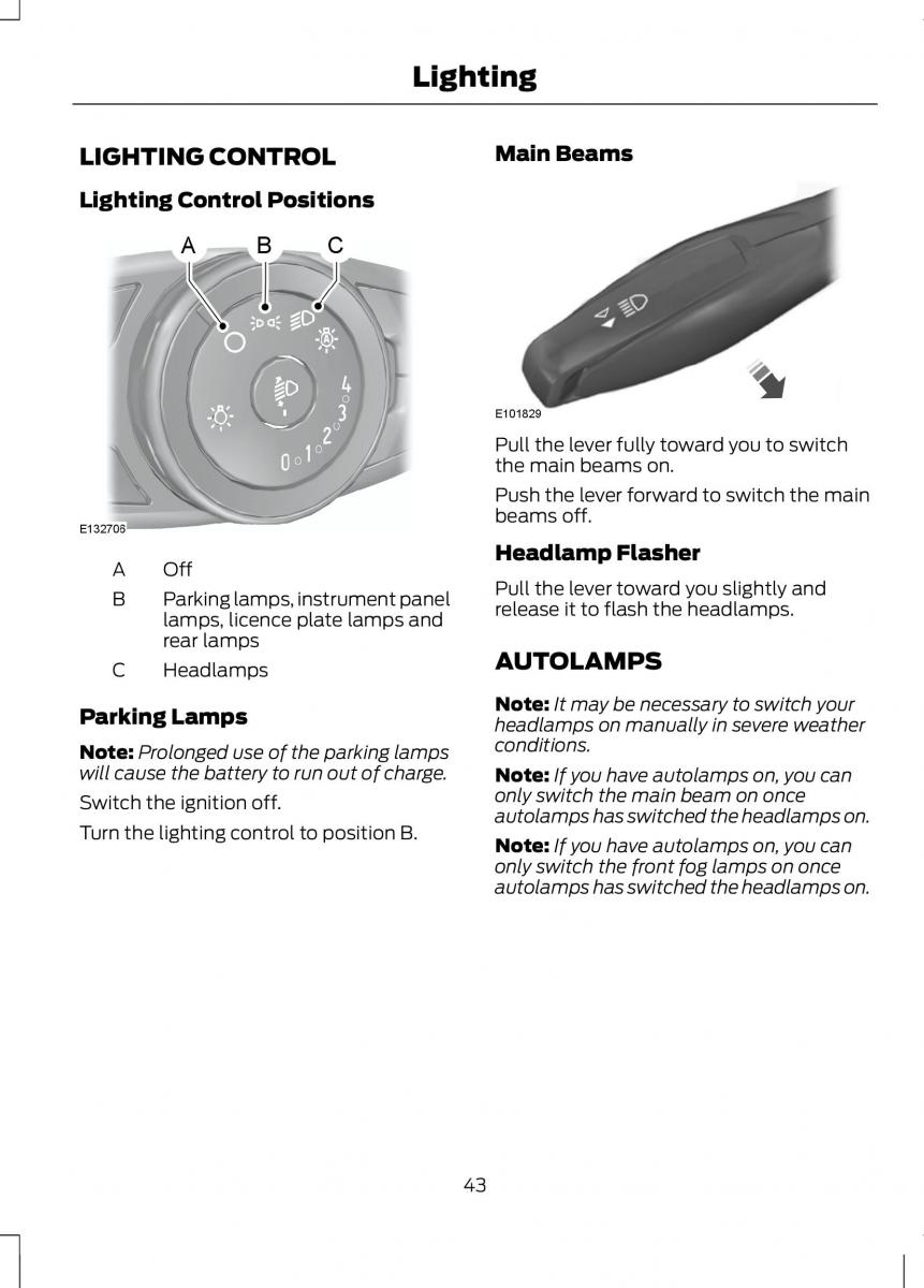 Ford B Max owners manual / page 45