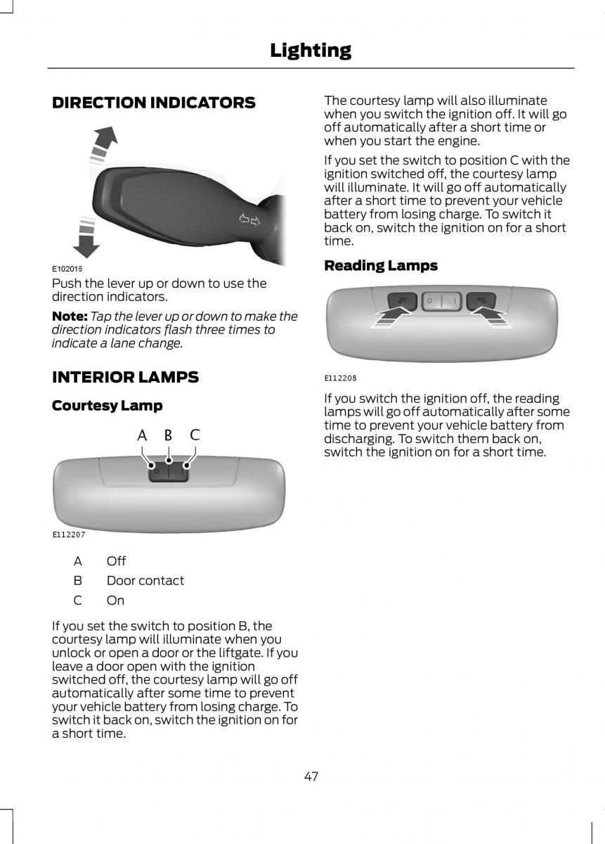 Ford B Max owners manual / page 49