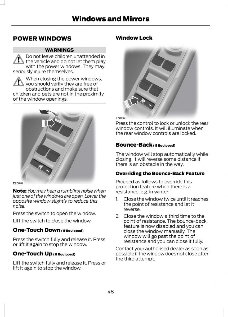 Ford B Max owners manual / page 50