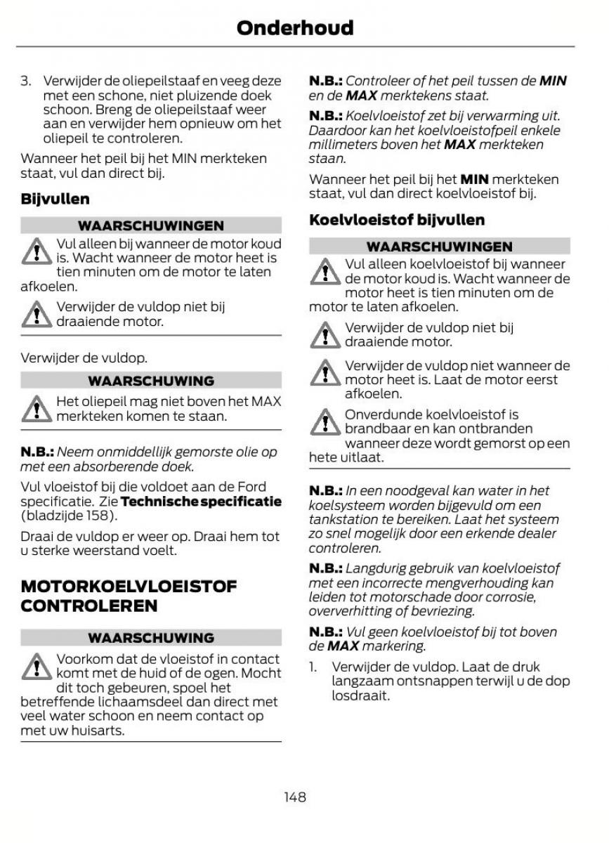 Ford B Max handleiding / page 151