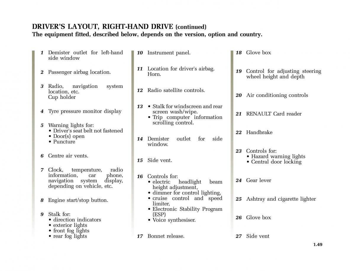 Renault Laguna I 1 owners manual / page 56