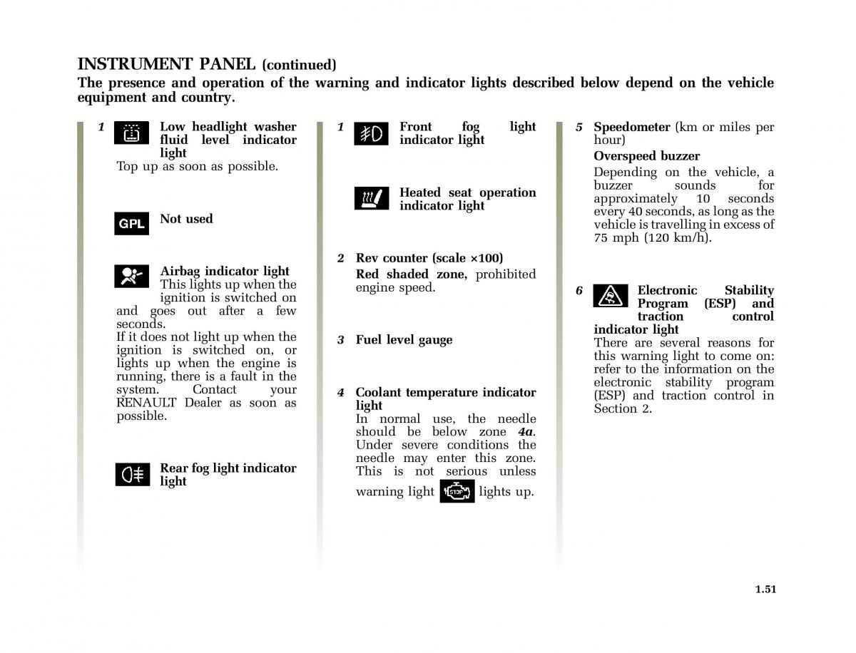 Renault Laguna I 1 owners manual / page 58