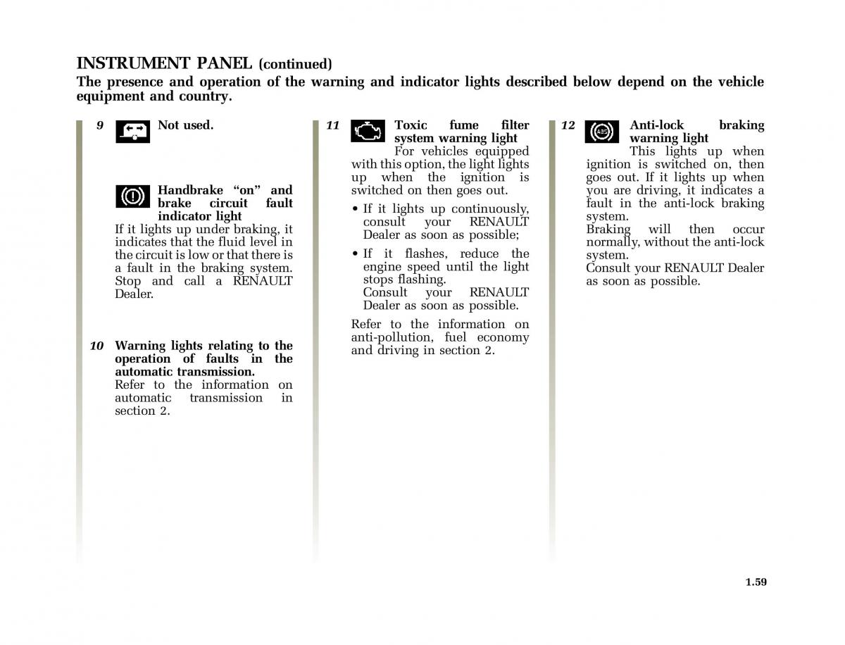 Renault Laguna I 1 owners manual / page 66