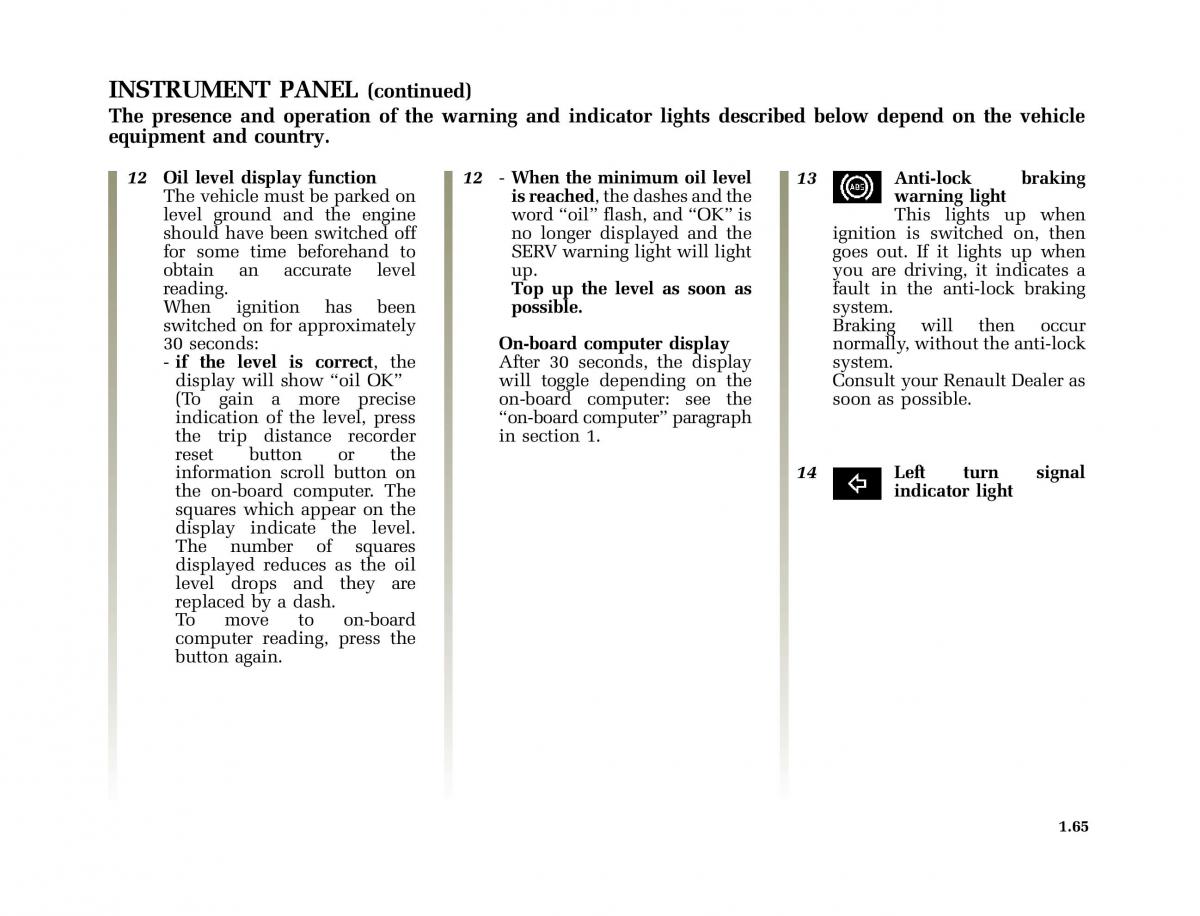 Renault Laguna I 1 owners manual / page 72