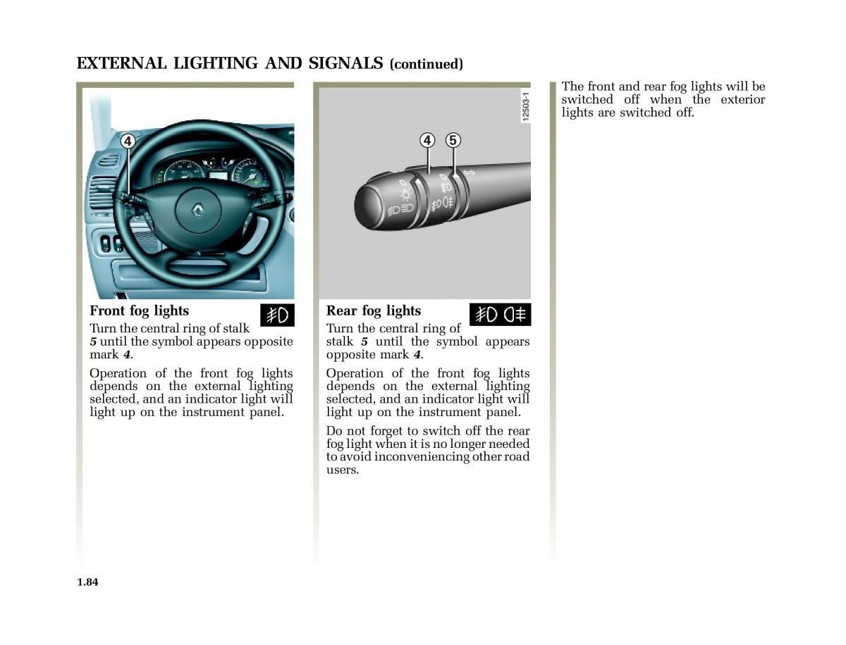 Renault Laguna I 1 owners manual / page 91