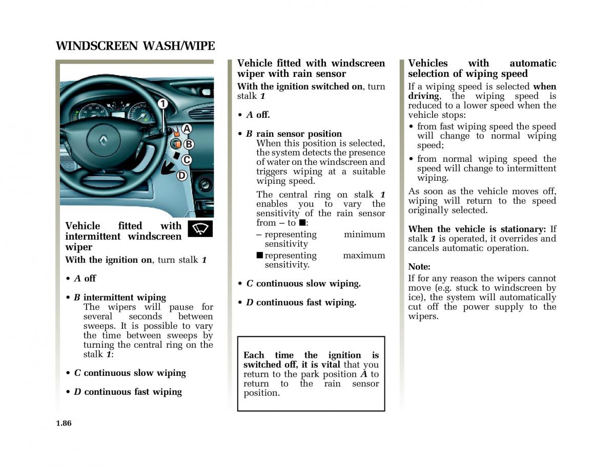 Renault Laguna I 1 owners manual / page 93