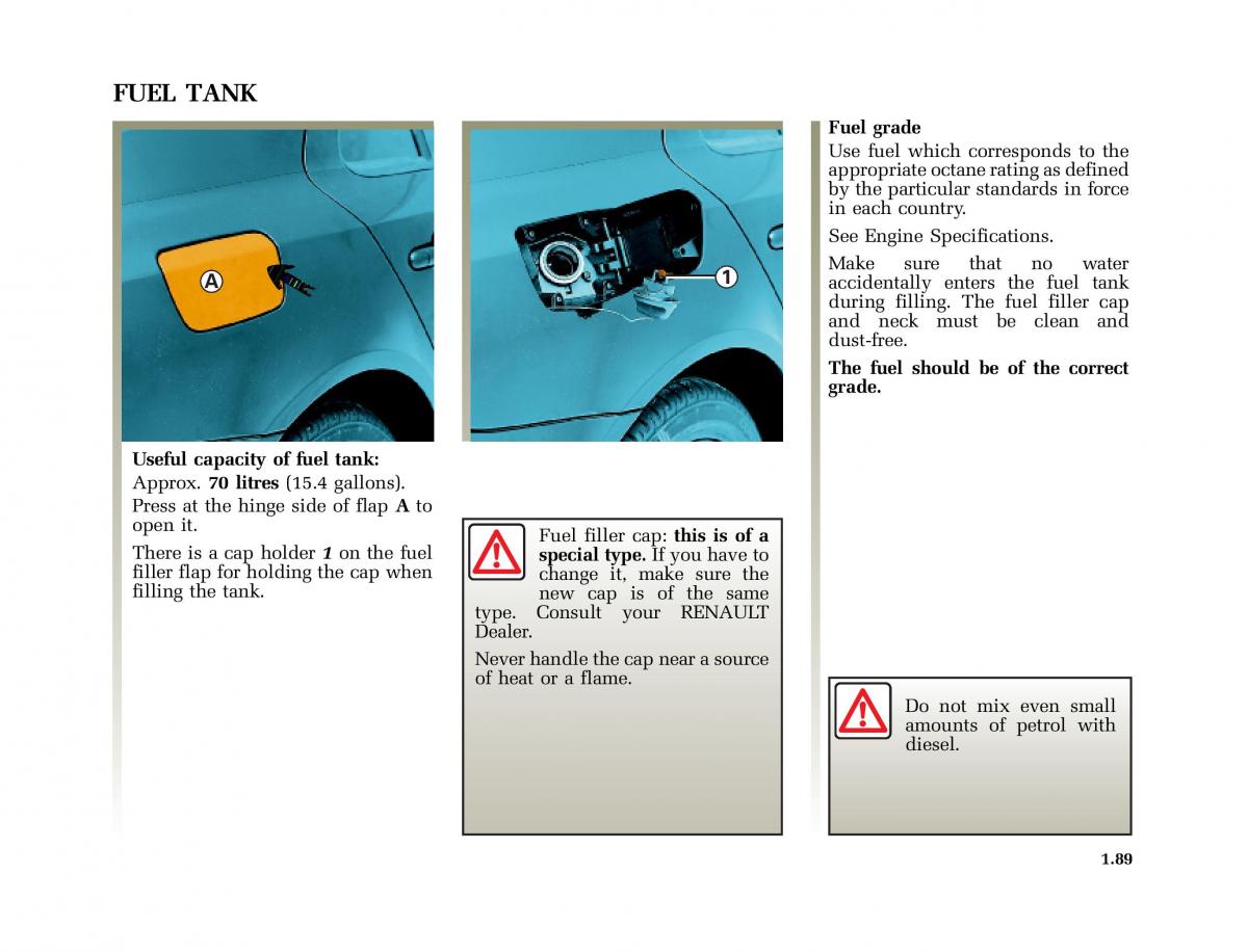 Renault Laguna I 1 owners manual / page 96