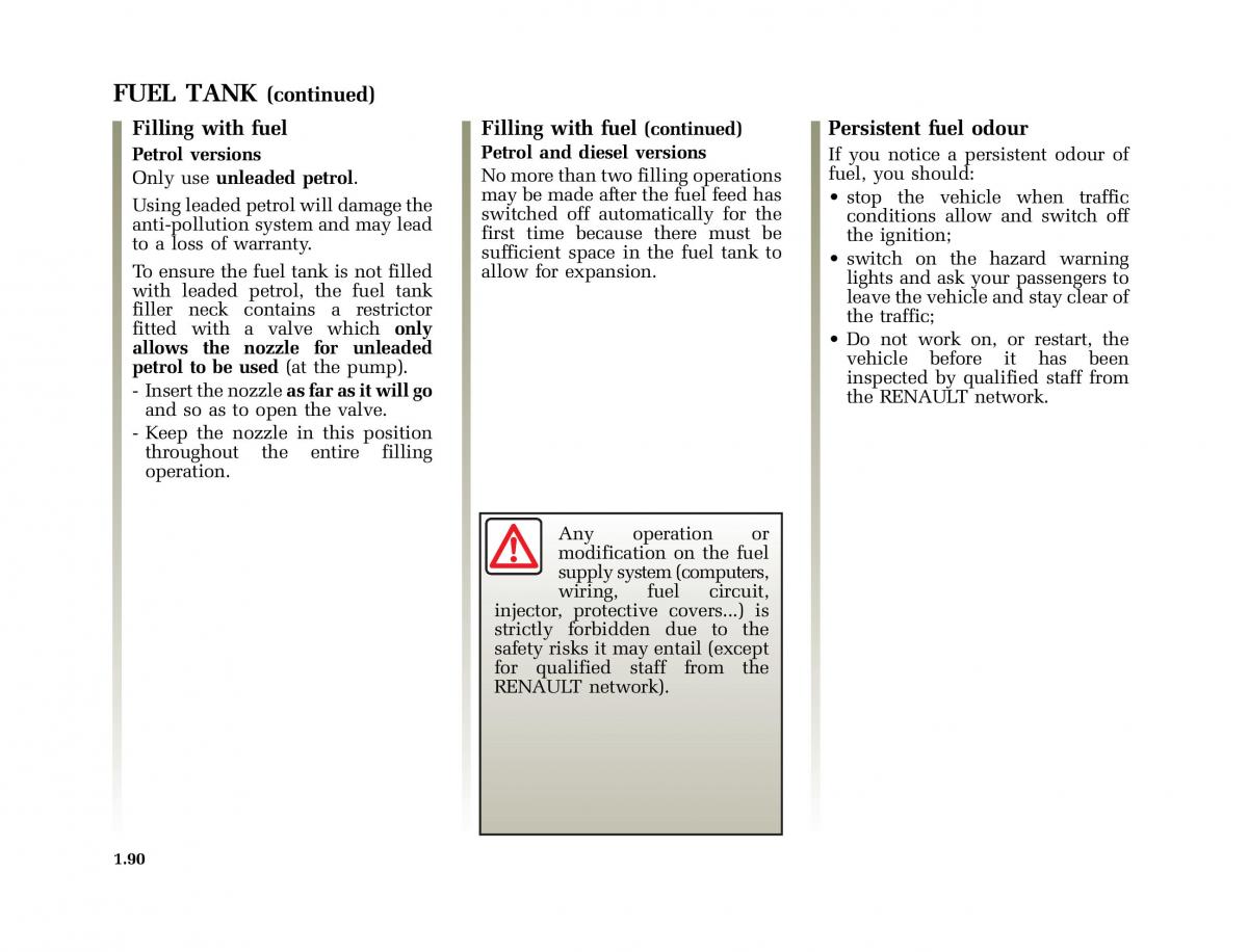 Renault Laguna I 1 owners manual / page 97