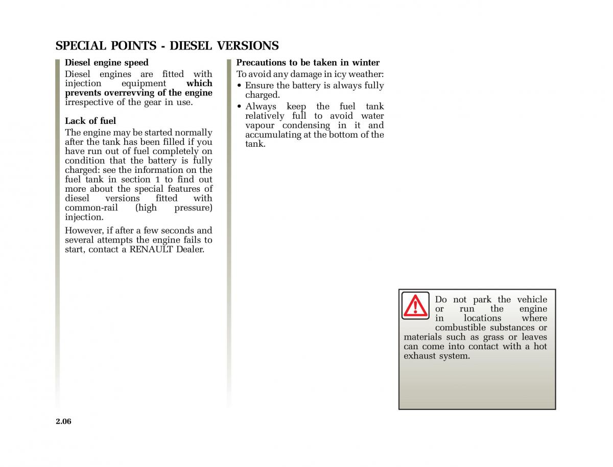 Renault Laguna I 1 owners manual / page 103