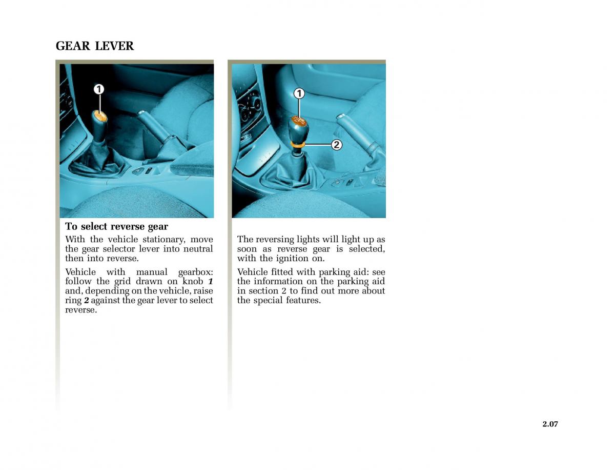 Renault Laguna I 1 owners manual / page 104