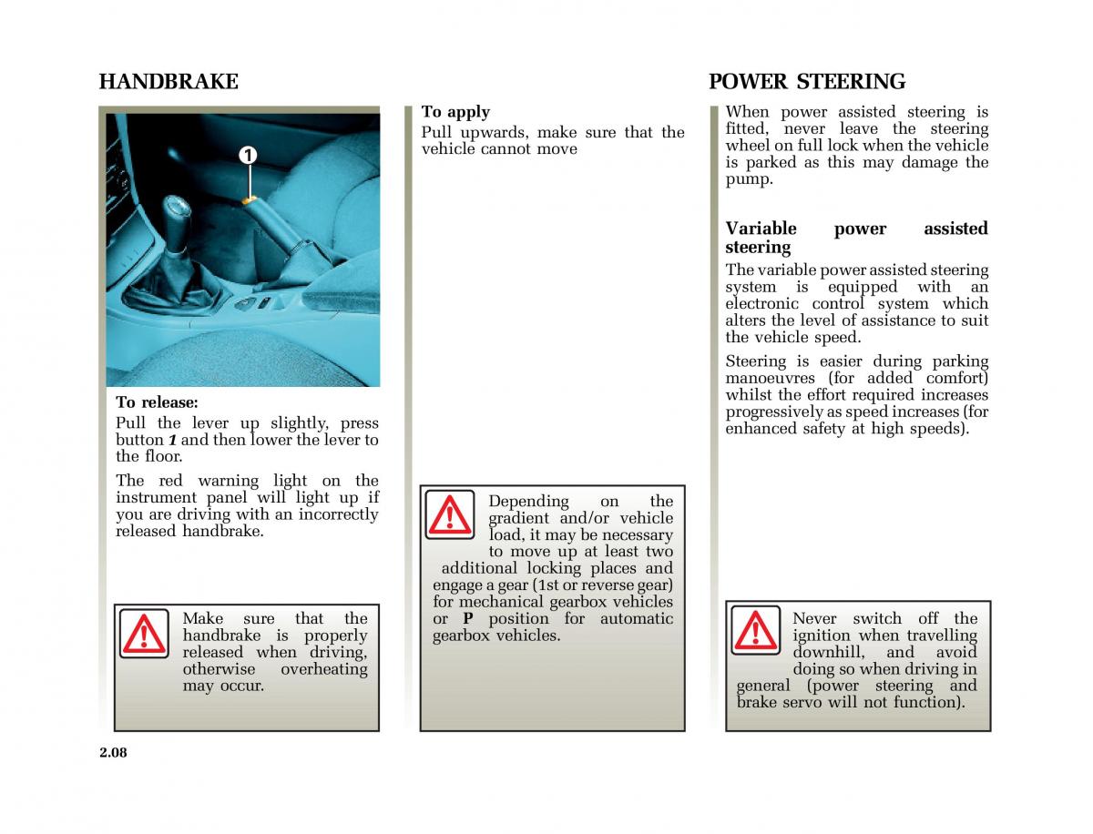 Renault Laguna I 1 owners manual / page 105