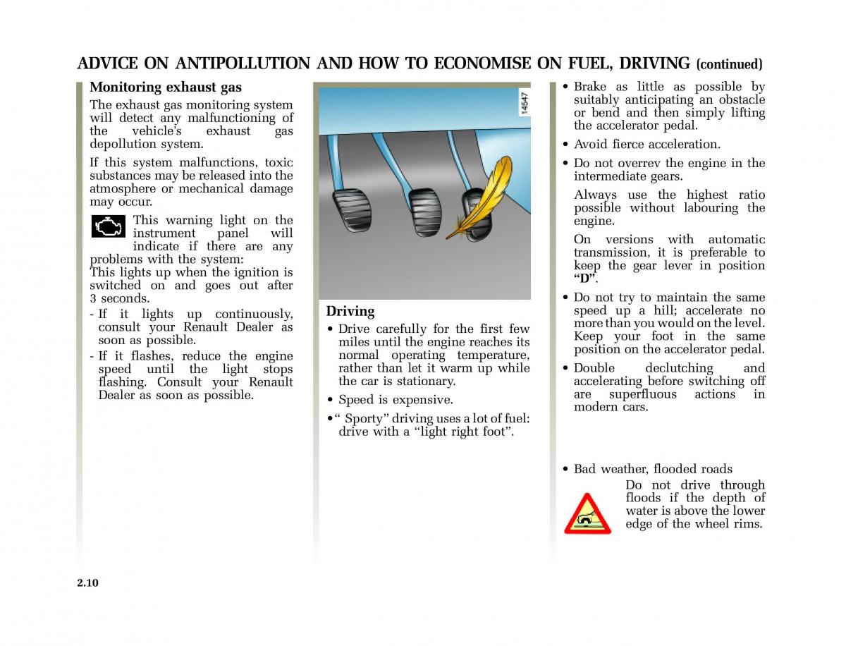 Renault Laguna I 1 owners manual / page 107