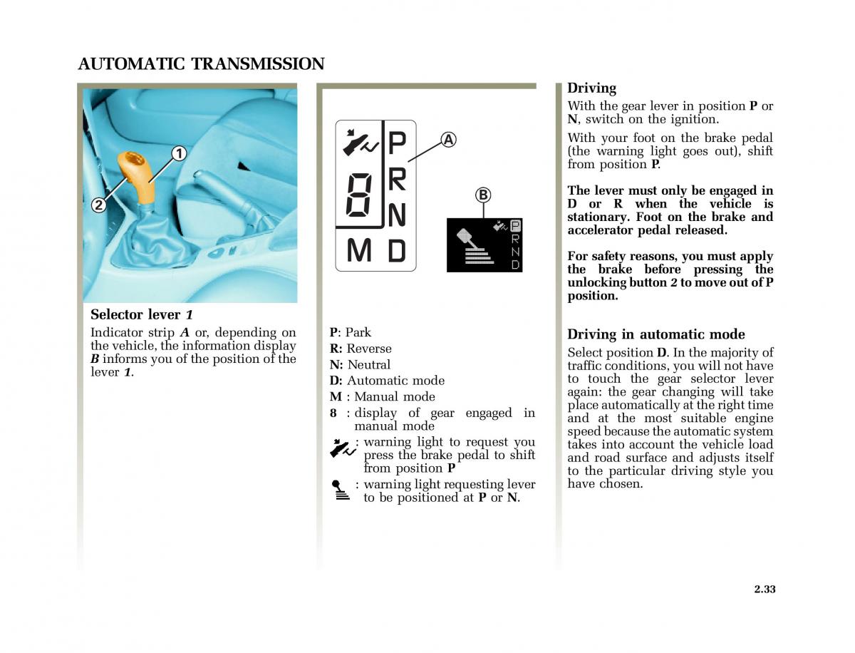 Renault Laguna I 1 owners manual / page 130