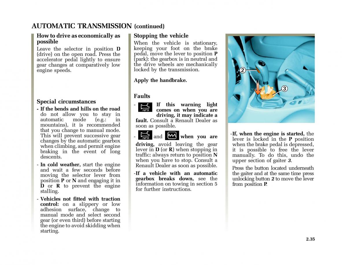 Renault Laguna I 1 owners manual / page 132