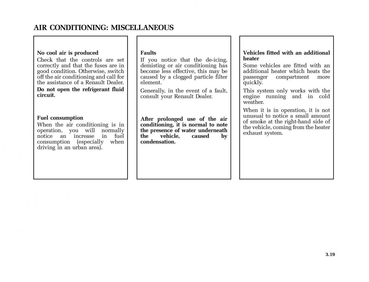 Renault Laguna I 1 owners manual / page 152