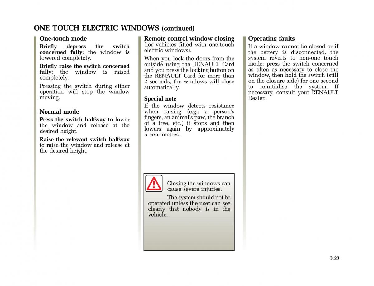 Renault Laguna I 1 owners manual / page 156