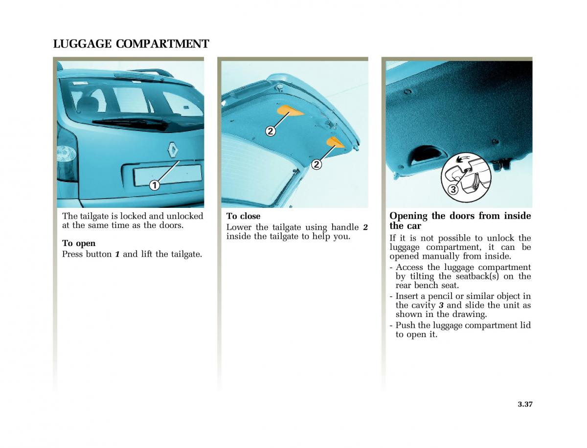 Renault Laguna I 1 owners manual / page 170