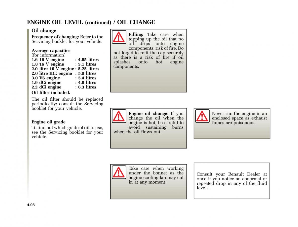 Renault Laguna I 1 owners manual / page 185