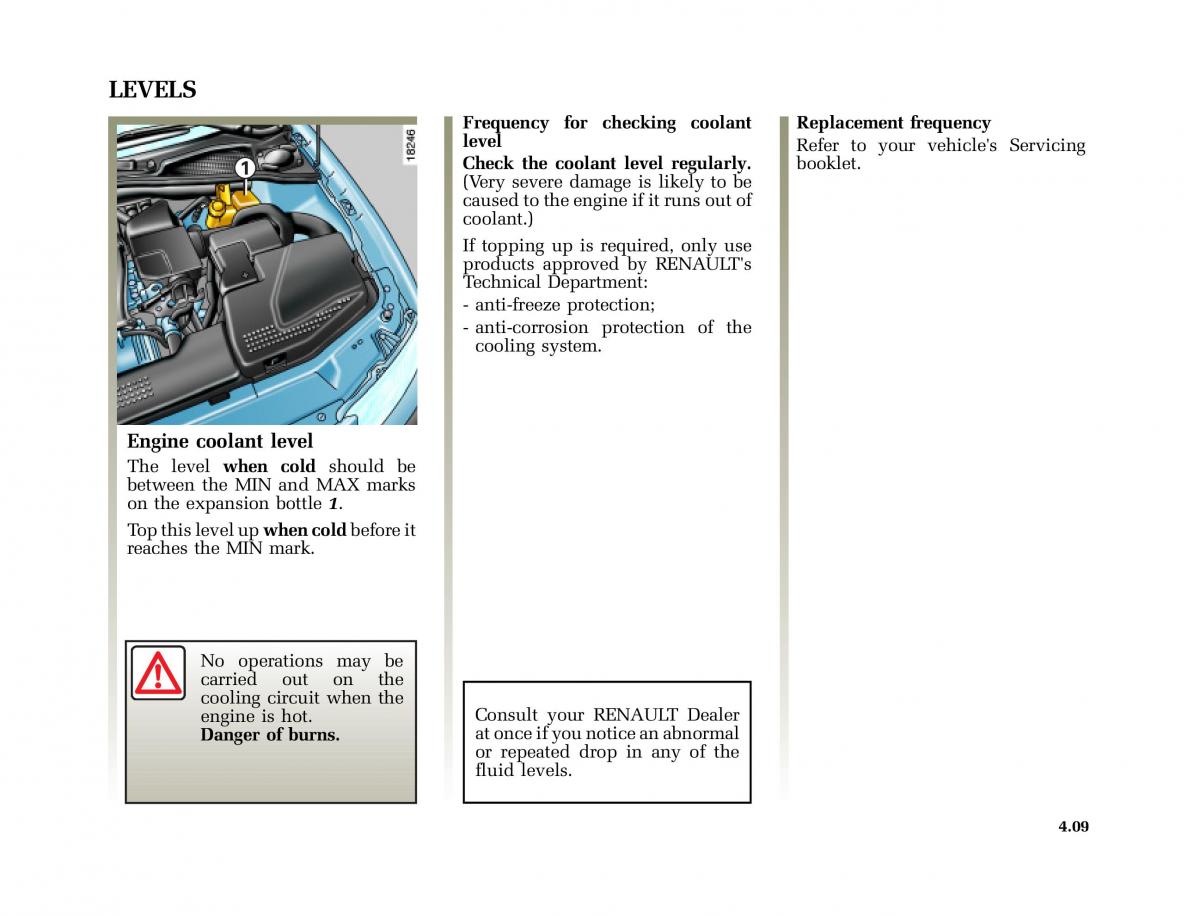 Renault Laguna I 1 owners manual / page 186