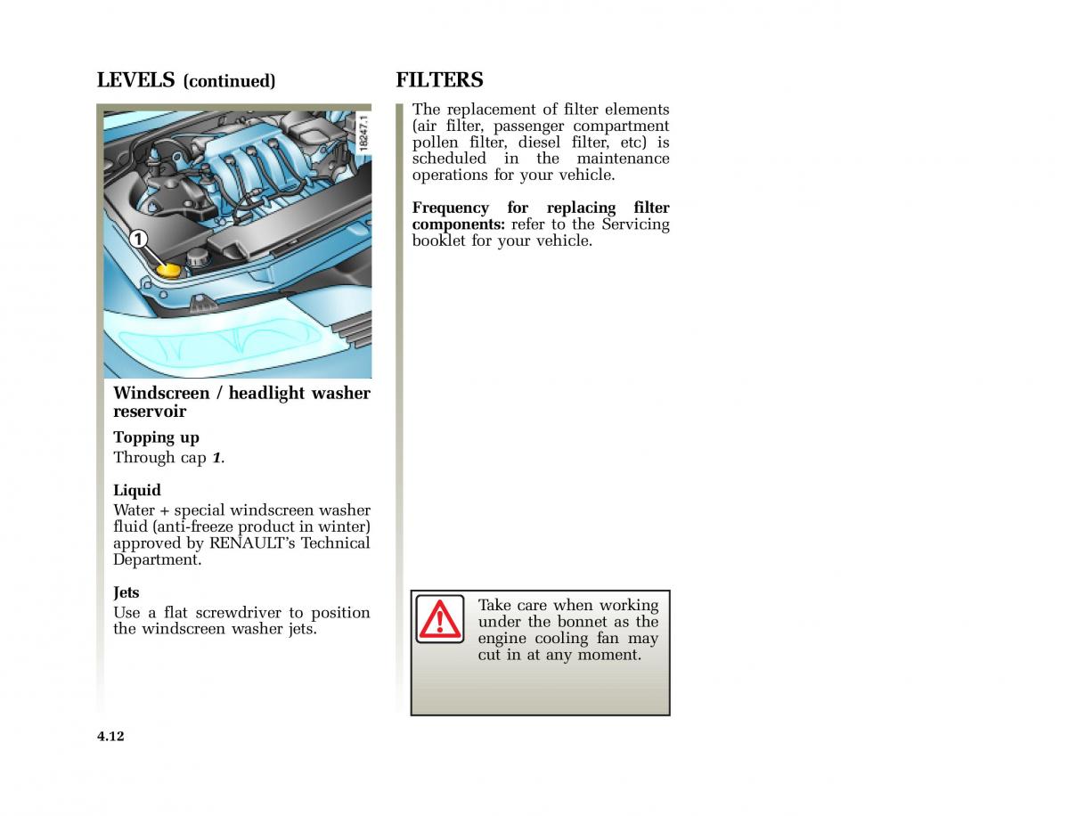 Renault Laguna I 1 owners manual / page 189