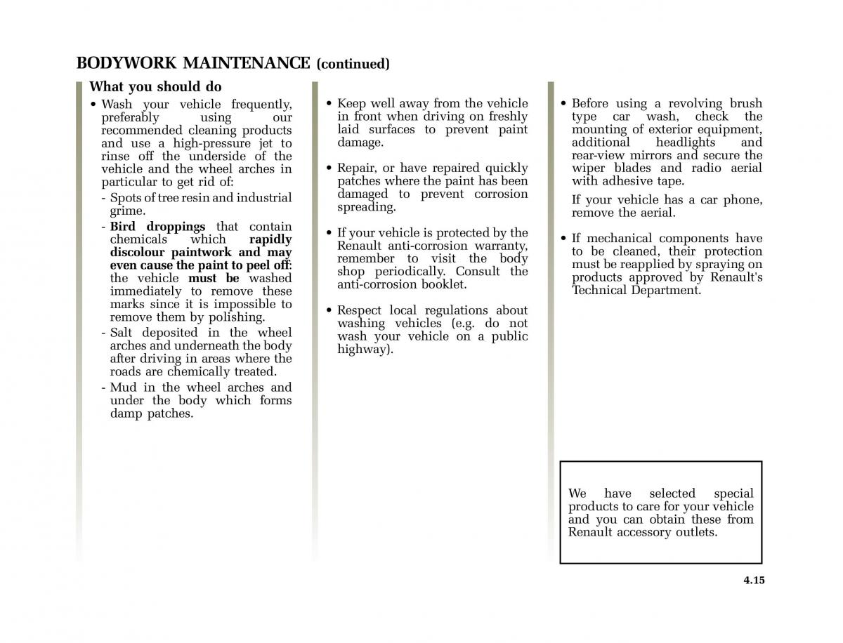 Renault Laguna I 1 owners manual / page 192