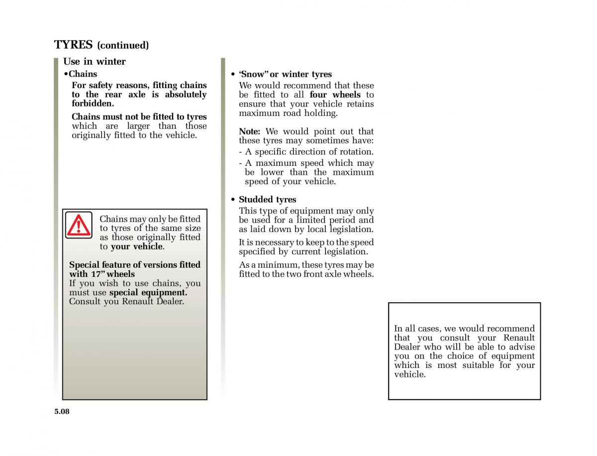 Renault Laguna I 1 owners manual / page 201