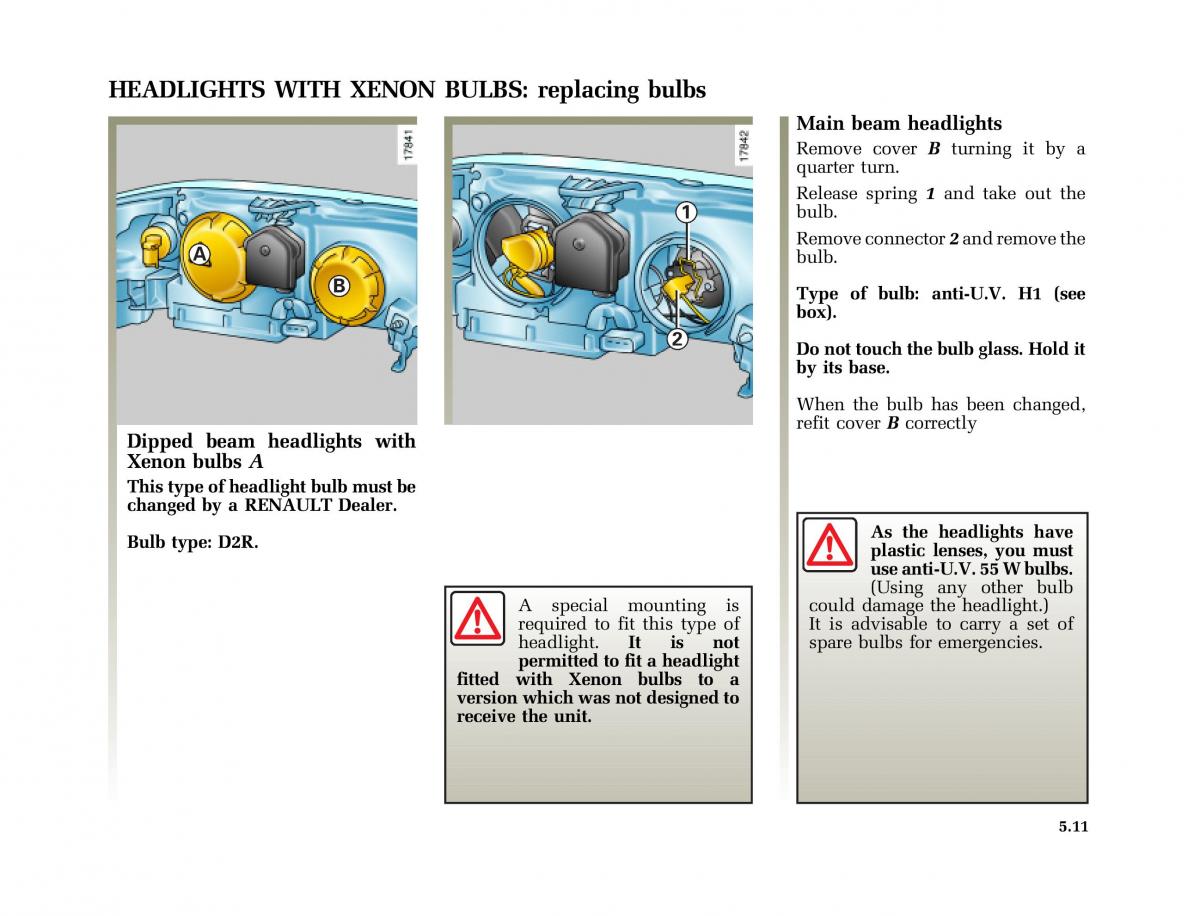 Renault Laguna I 1 owners manual / page 204