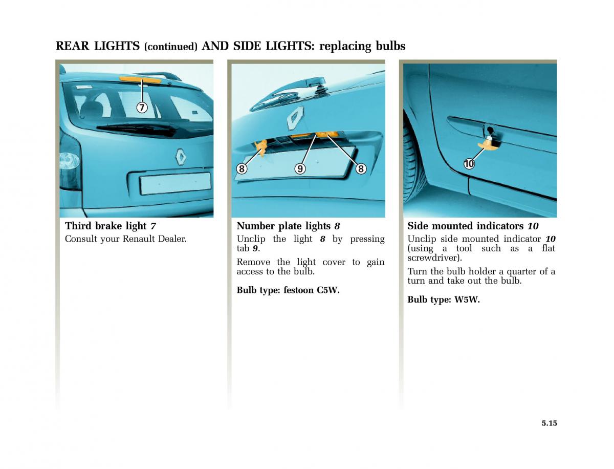 Renault Laguna I 1 owners manual / page 208