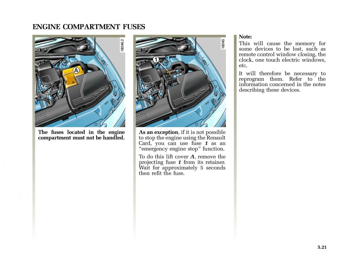 Renault Laguna I 1 owners manual / page 214