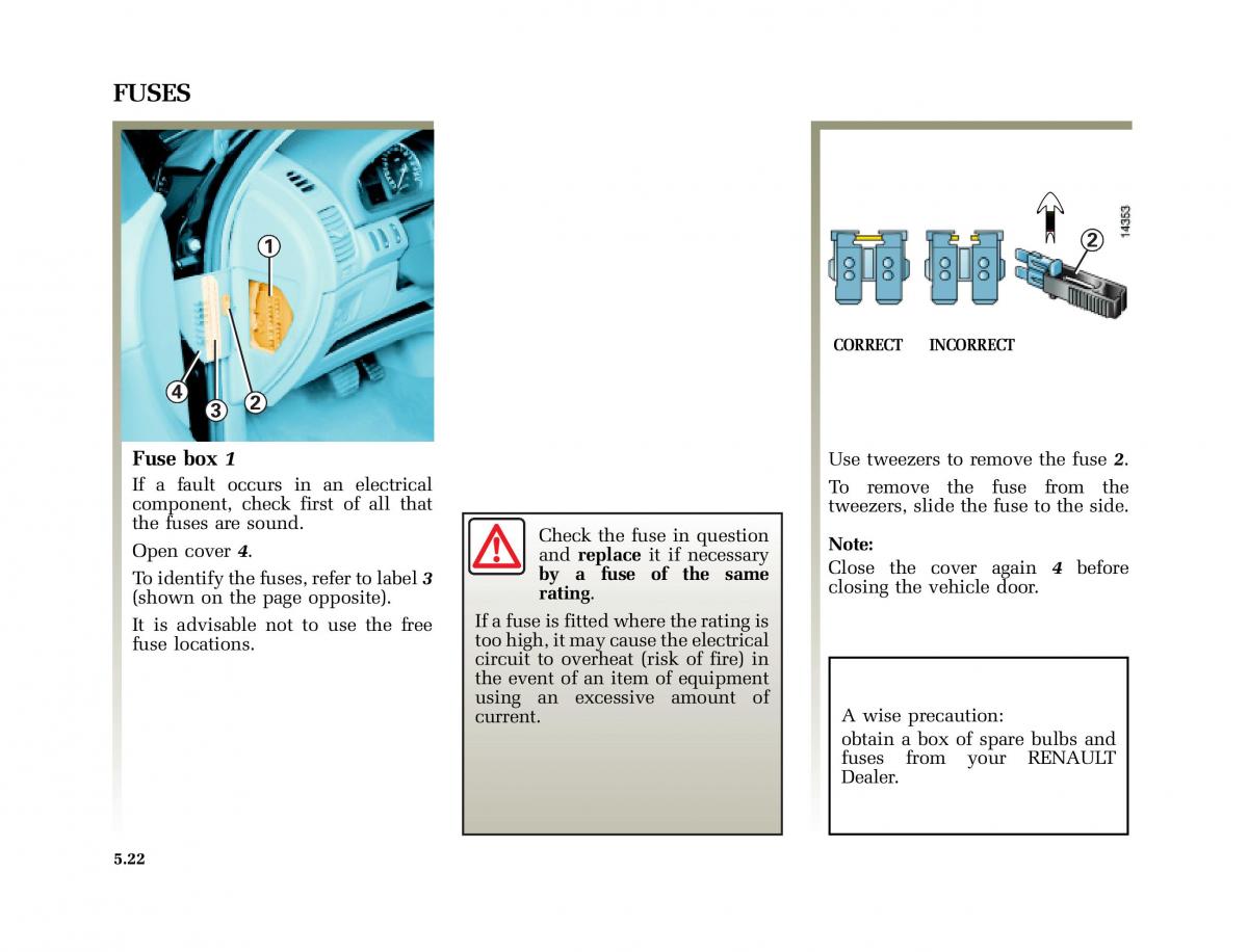 Renault Laguna I 1 owners manual / page 215