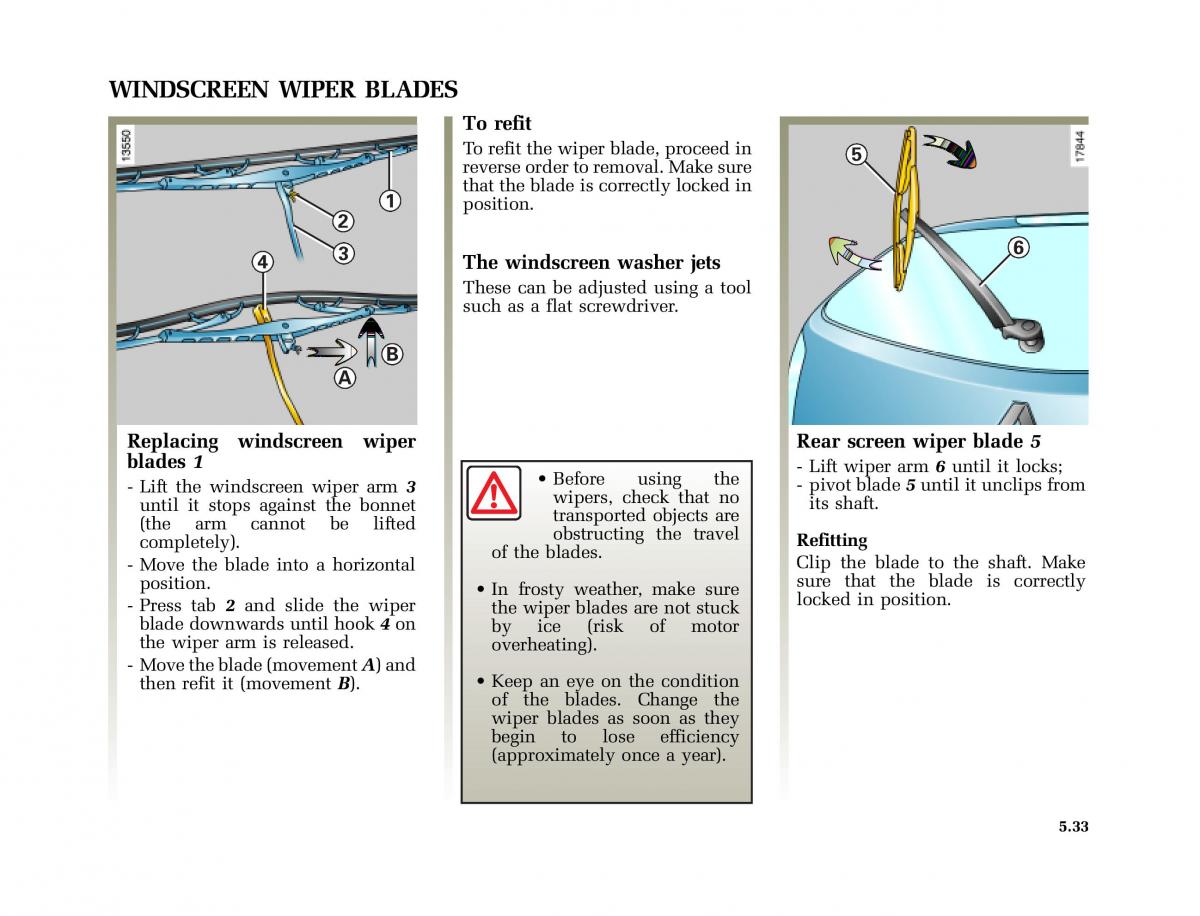 Renault Laguna I 1 owners manual / page 226