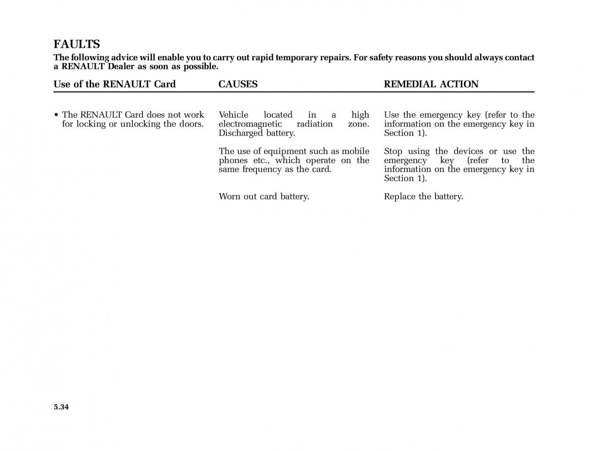 Renault Laguna I 1 owners manual / page 227