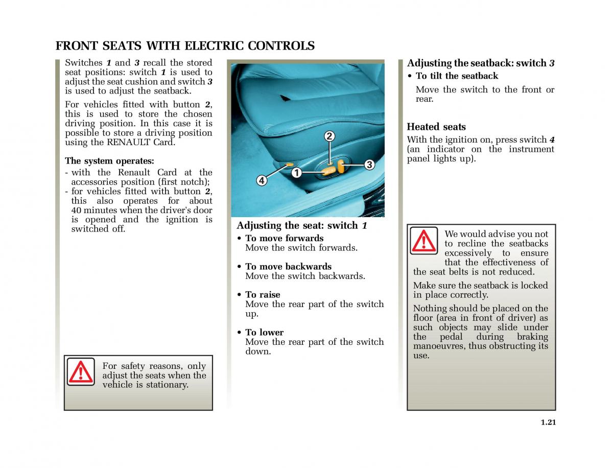 Renault Laguna I 1 owners manual / page 28