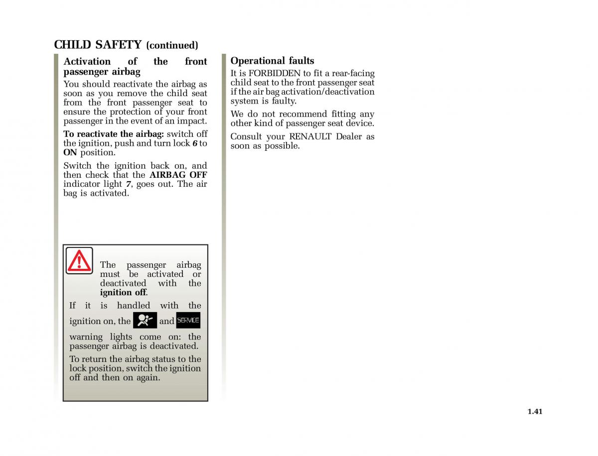 Renault Laguna I 1 owners manual / page 48