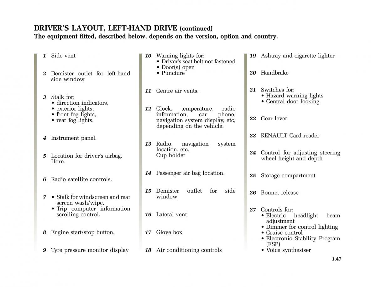 Renault Laguna I 1 owners manual / page 54