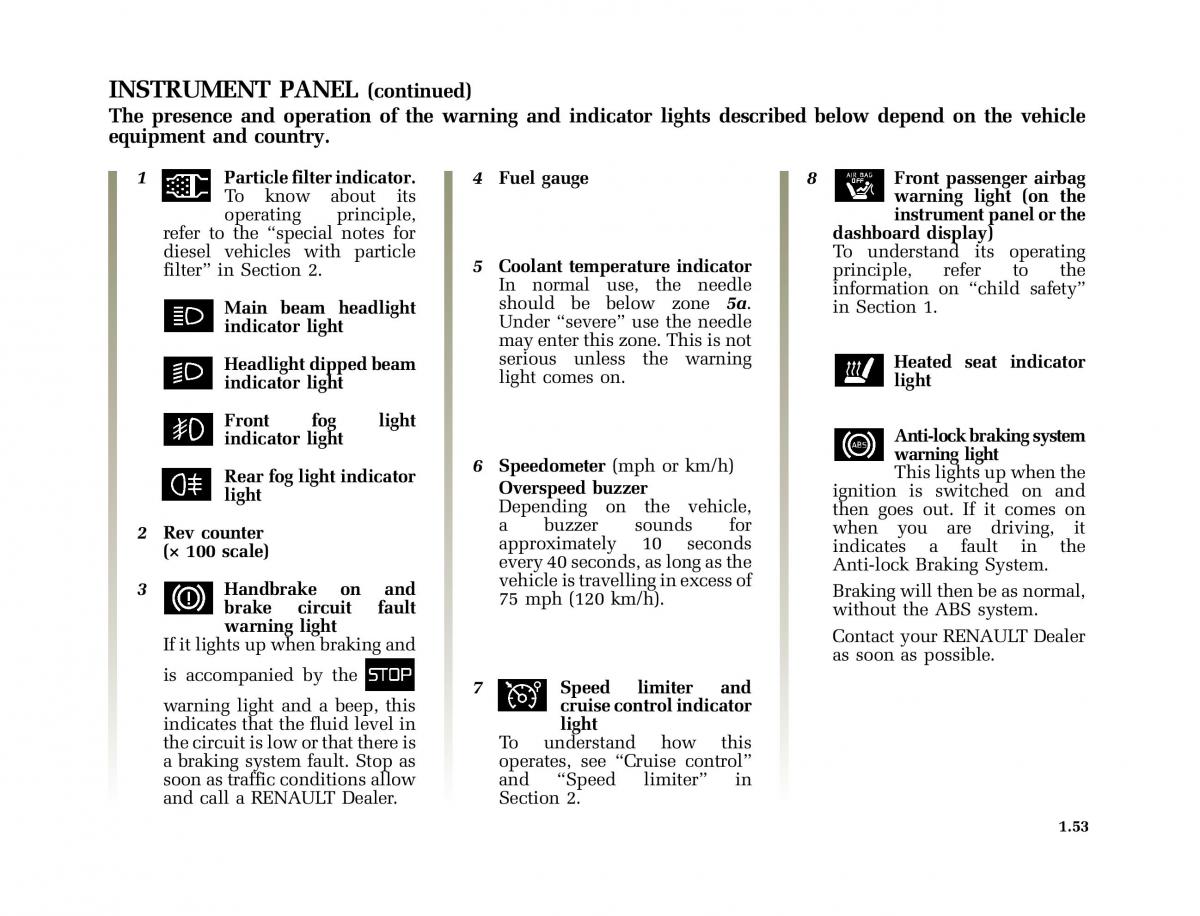 Renault Laguna II 2 owners manual / page 62