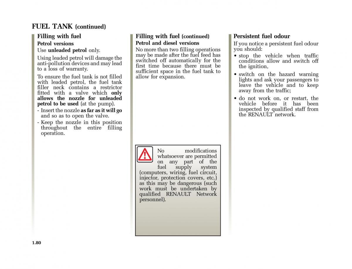 Renault Laguna II 2 owners manual / page 89