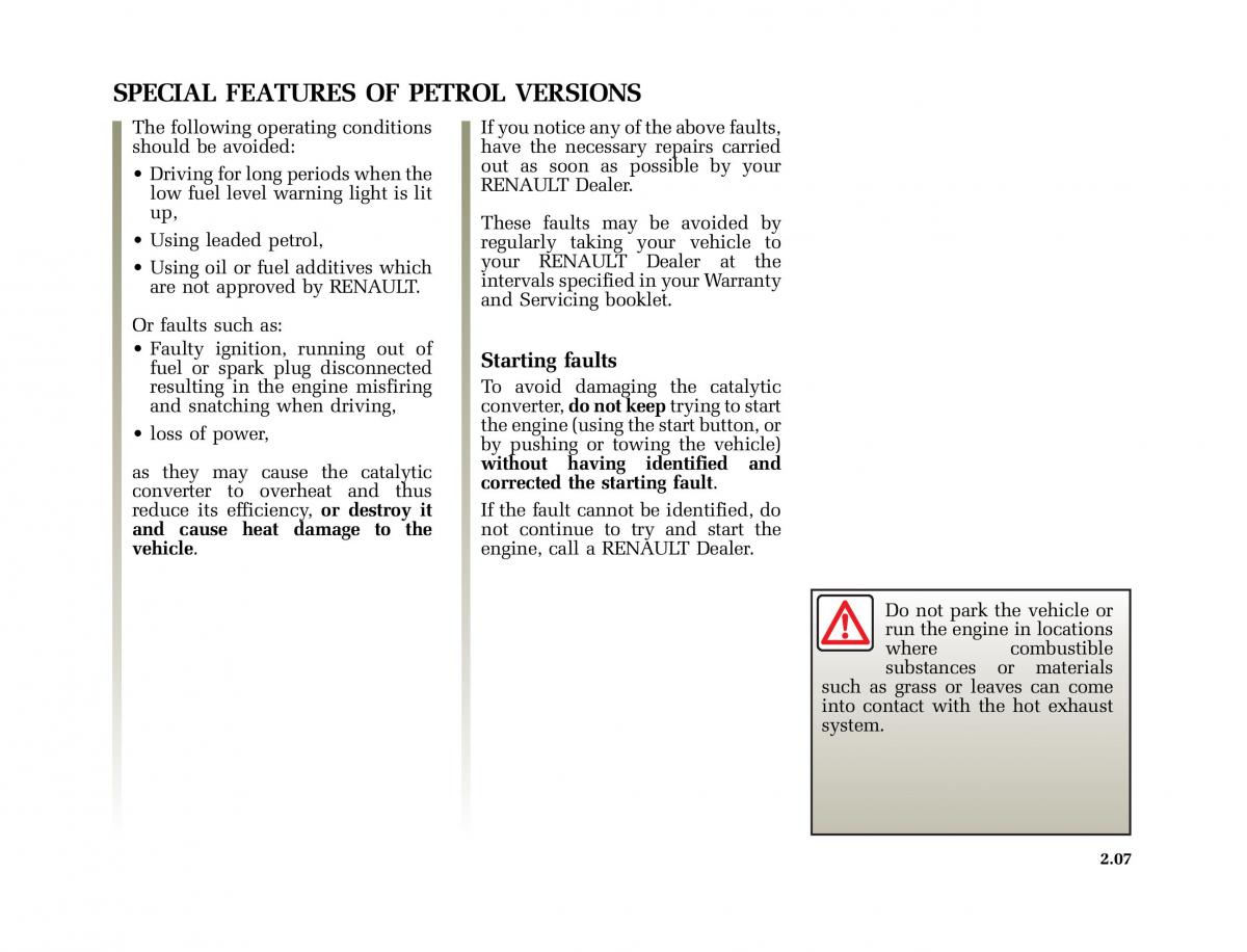 Renault Laguna II 2 owners manual / page 96