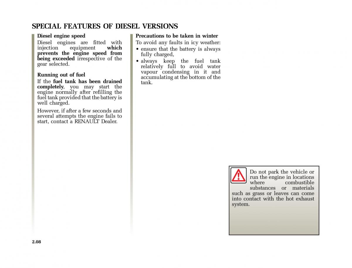 Renault Laguna II 2 owners manual / page 97