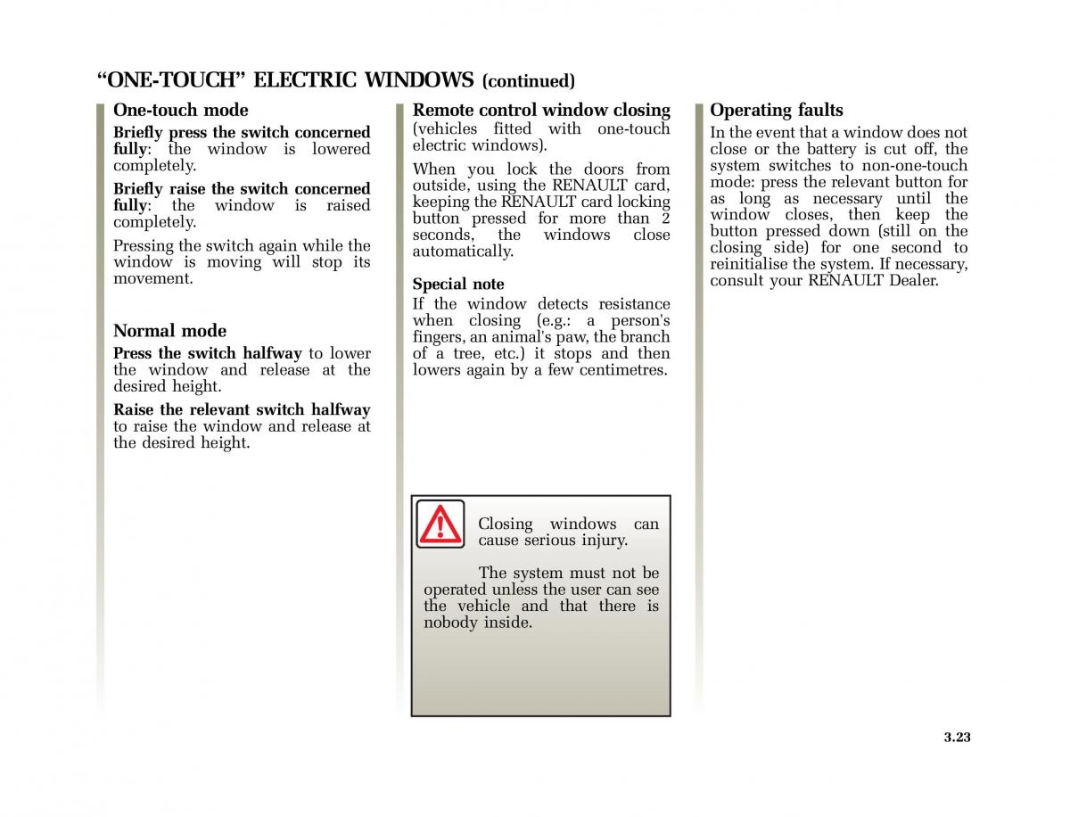 Renault Laguna II 2 owners manual / page 152