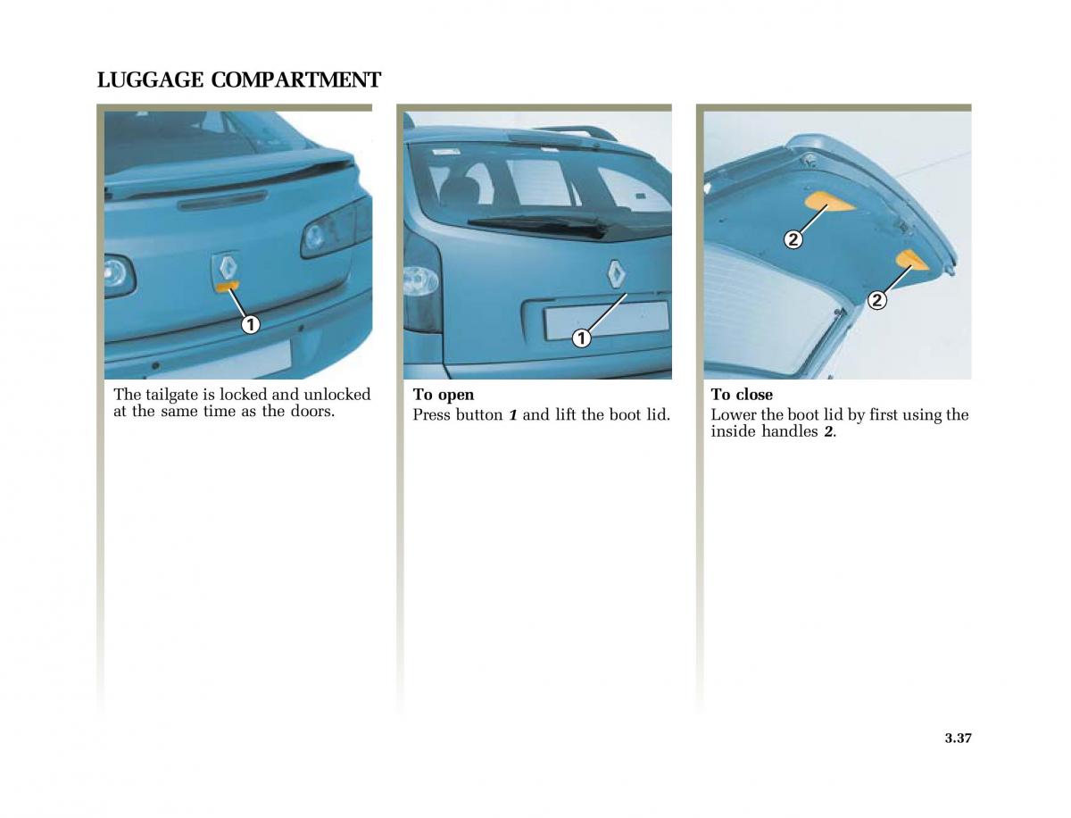 Renault Laguna II 2 owners manual / page 166